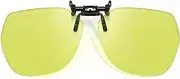 Blue Light Blocking Eyeglasses Clip Ons For Computer, Tv, Games, Relieve Eye Fatigue, Large Frame, Light Green, L
