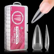 [AIMEILI] False Nail Tips 432PCS Pre-buff Nail Tips Full Cover Nail Tips for Soak Off Nail Extension, Acrylic False Press on Nails with Box for Nail Art Salon and Home DIY, 10 Sizes