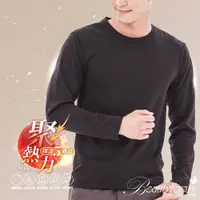 在飛比找PChome24h購物優惠-BeautyFocus 男款聚熱力吸濕發熱衣-黑色素面(98