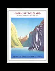 1958 Northern Country Cruises by SS Ariadne Hamburg Amerika Linie - Matted 11x14