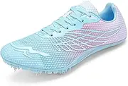 [SDEQA] New Track and Field Shoes for Mens Women Kids Boys Girls 8 Spikes Running Racing Shoes for Race Jumping Sprint Athletic Training