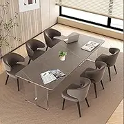 YQMHEZ Conference Table, Large Meeting Desk with Acrylic Table Legs, Room Boardroom Desk with Wooden Tabletop, People Training Seminar Table for Office