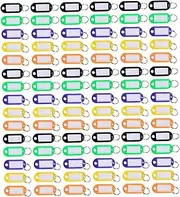 KICHOUSE 100pcs Color Keychain Key Tags Labels Portable Key Labels Keychain Label Tag Name Tag for Luggage Round Key Tags Portable Key Tags Luggage Tag Keychain Tags Label Tags Colorful Abs