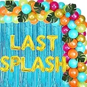 Last Splash Bachelorette Party Decorations, Last Splash Balloon Banner, Foil Fringe Curtain, Balloon Garland Arch Kit for Summer Pool Bachelorette Bridal Shower Hen Party Supplies