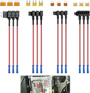 Fuse Tap, 4 Types 12V Add-A-Circuit Adapter and Fuse Kit, 12V Car Add-A-Circuit Fuse Tap for Low Profile Mini Fuse Holder for ATO ATC ATM APM Fuse Holder for Cars Trucks Boats (4 * 3 Pack)