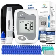 CareLiving BGM101 Blood Glucose Monitor Kit 100 Test Strips 100 Lancets 1 Blo...