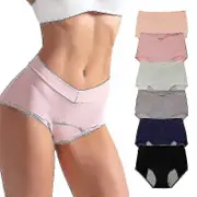 Urinary Incontinence Cotton Underwear Menstrual Leak Proof Absorption black-3pcs XL