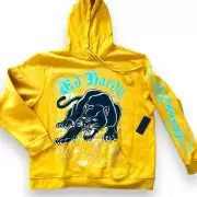 Ed Hardy Mens Crouching Panther Hoodie Sweatshirt Pullover Yellow Size XXL