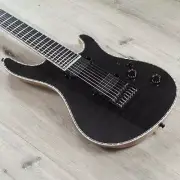 Mayones Regius 8 B28" 8-String Baritone Guitar, 3A Flame Maple Trans Black Gloss