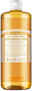 Dr. Bronner's - Pure Castile Liquid Soap Citrus Orange - Organic Oils - Cleanses Effectively - Citrus Scent - 946 ml