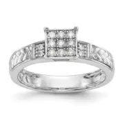 14K White Gold Lab Grown VS/SI+ G+ Diamond Trio Cluster Engagement Ring Size 7