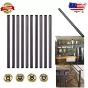 Versatile 10 Pack of 1'' x 24'' Black Threaded Pipe Nipples for Custom Shelving
