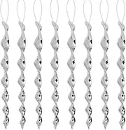 8Pcs Bird Reflective Scarer, Bird Repellent Reflective Scare Rods,Dual Sided Ornamental Spiral Deterrent Control Device, Bird Woodpeckers Pigeons Repellent Devices