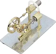 Steam Engine Model Building Kits, Stirling Kit Educational 16 Cylinder Scientific Principle Motor Kits Mini Hot Air Led Generator Science Easy Assemble