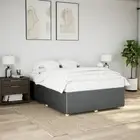 Bed Frame Dark Grey Double Fabric