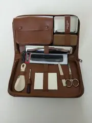 Vintage 1960s men travel vanity case toiletry zip up case Western Germany