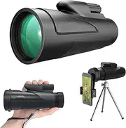 Monocular Telescope,12X50 Hd High Power Monocular Scope Waterproof Low-Light Clear Night Vision with Smartphone Holder and Adjustable Tripod for Bird Watching,Hiking,Camping,Travelin Little Surprise