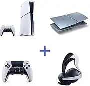PS5 Console (Slim) Ultimate Bundle + Silver Cover