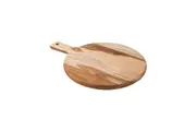Tramontina 40x30cm Teak Wood Cutting Chopping Board Round Serving w Handle