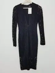 BARDOT | Womens Black Jenner Lace Up Dress NEW + TAGS RRP$169.95 [ Size AU 6 ]