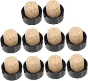 Amosfun 10pcs Shaped Bottle Stopper Wooden Corks for Preserving Opened Wine Material for Home Brewing and Decorative Use Airtight Seal for Freshness
