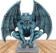 Gargoyle Garden Statue | Winged Gargoyle Garden Sculpture Home Decor Figurine | Evil Winged Devil Gargoyle Statue Sculpture Hands The Floor, Keep The Evil Spirits Away.