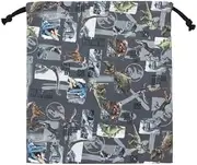 高波クリエイト(KoohaCreate) Takanami Create Drawstring Bag, M, Jurassic World, Black [129434] Kindergarten Commute to School Learning