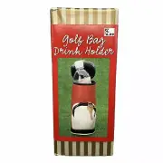NOS Golf Bag Drink Holder with Clip Red White Black Zipper Pouch (KMART)
