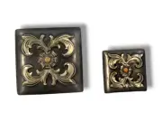 Wildfire Saddlery Square Antique Floral Concho