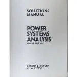 SOLUTIONS MANUAL POWER SYSTEMS ANALYSIS（2E）（全新）BERGEN/VITTAL