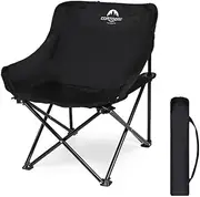 Moon Chair Outdoor Camping Folding Chair Portable Fishing Chair with Backrest Garden Rest Chair Sketch Campstool Leisure Backrest Chair Black