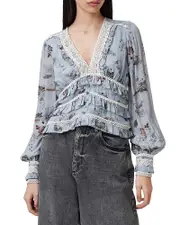 Allsaints Zora Ruffled Top