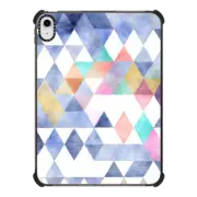iPad 10.9-inch (10th gen) iPad Impact Case Abstract Blue Lilac Pink White Watercolor Argyle Triangles