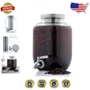 Elegant Borosilicate Glass Cold Brew Maker – 16 Cups, Airtight Freshness Seal