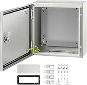 VEVOR NEMA Steel Enclosure, 12 x 12 x 6''Steel Electrical Box Electrical enclosur NEMA 4X Steel Electrical Box, IP66 Waterproof & Dustproof, Outdoor/Indoor Electrical Junction Box, with Mounting Plat