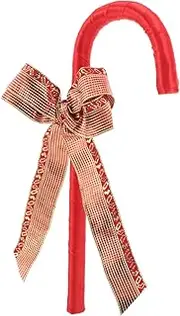 Bow Crutches Cane Prop Cane Costume Party Cosplay Crutch Prop Decorations Christmas Accessories Red Polyester Plastic