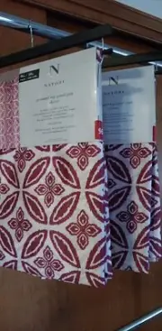 2 Sets ( 4 Panel) Grommet Natori Clover Red And White 96 In L 50 In W