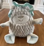 Demdaco Nat & Jules Baby Plush Stuffed Animal White Blue Soft Lovey Satin NEW! ✨