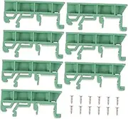 TEMPNAP 10Sets Din Rail Circuit Board Mounting Bracket Easy to Install PCB Holder with Brackets and Screws Green for Electrical Projects