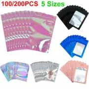 100x Mylar Pouch Zip Lock Food Storage Foil Bags Smell Proof Bags Heat Seal