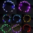 Women Girls LED Light Up Flower Headband Flashing Glow Crown Party Hair Wreath