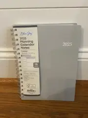 Blue Sky 2025 Calendar Planner Notes Weekly New Year Light Gray Vinyl 148406