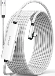 JSAUX Link Cable with 18W Charging 5M, Compatible with Oculus Meta Quest 3S/ 3/2/ Pro and Pico 4, PC VR, VR Accessories, 2-in-1 High Speed 5Gbs USB3.0 to USBC Data Cord for VR Headset