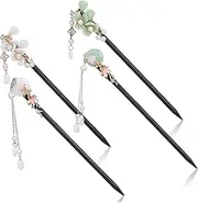 FOMIYES 4pcs Retro Chinese Hair Sticks Vintage Wooden Hair Chopsticks Decorative Pendants Styling Easy to Use for Buns Weddings and Special Occasions