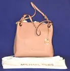 Michael Kors Saffiano Leather Walsh Purse Double Straps Tote Fawn Pink NEW