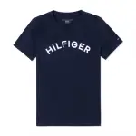 【TOMMY HILFIGER】TOMMY 經典刺繡文字圖案短袖T恤-女-深藍色(平輸品)