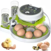 8/18 Egg Incubator Automatic Turning Temp Control & Watering Hatching Tray