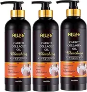 AILKE Whitening Body Lotion, With Natural Carrot, Collagen, Skin Moisturizer, Reduce Dark Spots And Blemish, Antioxidant Body Cream, 500 ml (3 Bottle)