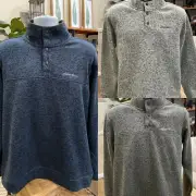 Eddie Bauer Mens 1/4 Snap Mock Neck Radiator Fleece Snap Front Pullover Sweater