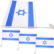 4pcs Israel Car Flag National Country Flags Jewish Car Flags Israel Country Flag Israeli Flag National Handheld Flag Car Window Flag Mini Car Rearview Mirror Plastic/1780
